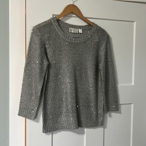 RD Style sequin silver sweater. Medium